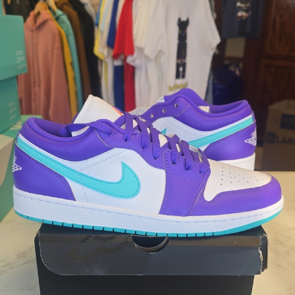 Jordan Athletic Shoes Purple and Teal